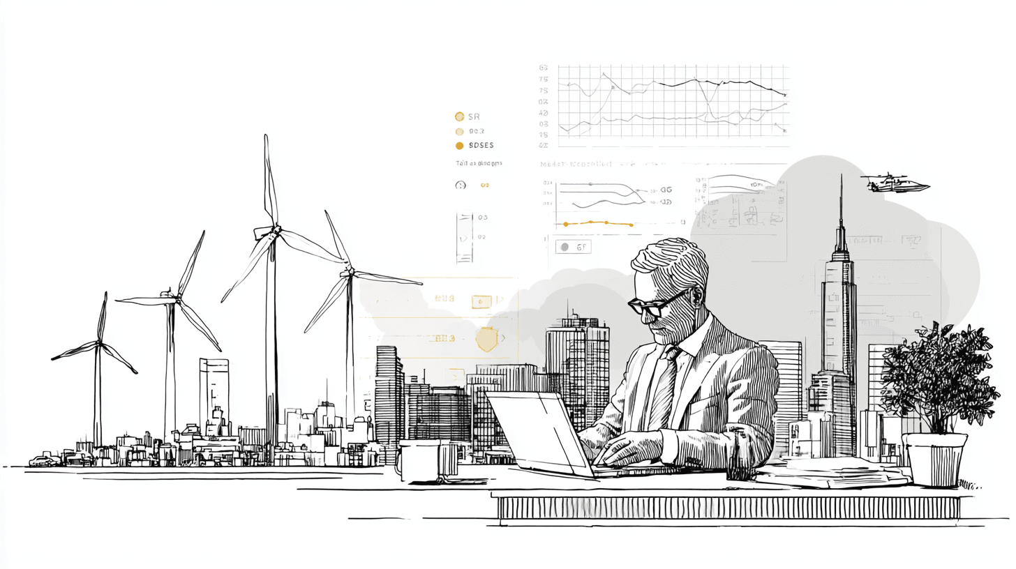 Air Quality, Mobility & ESG Dashboards grayscale magnified