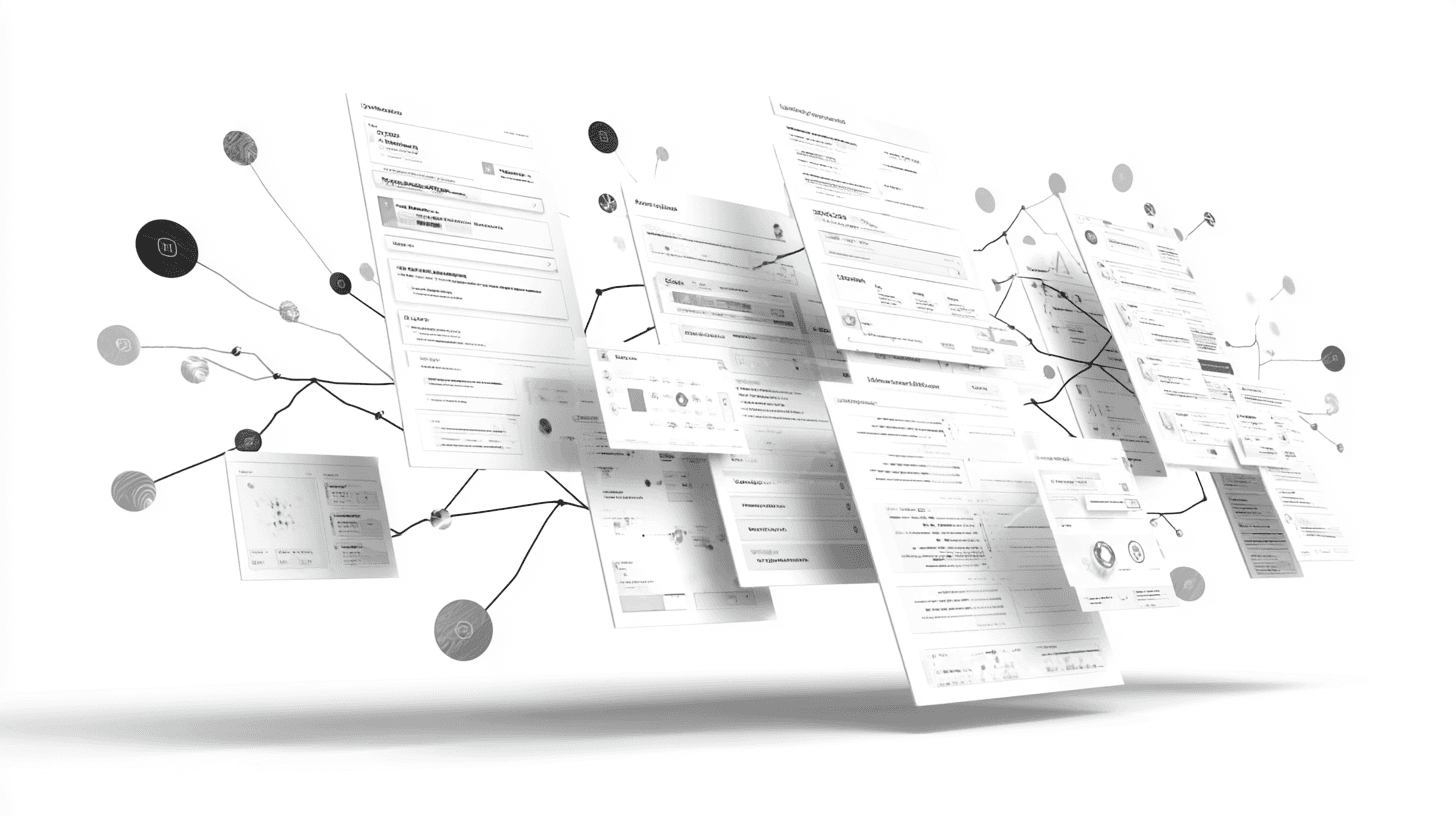 Audit Trails & Lineage grayscale magnified