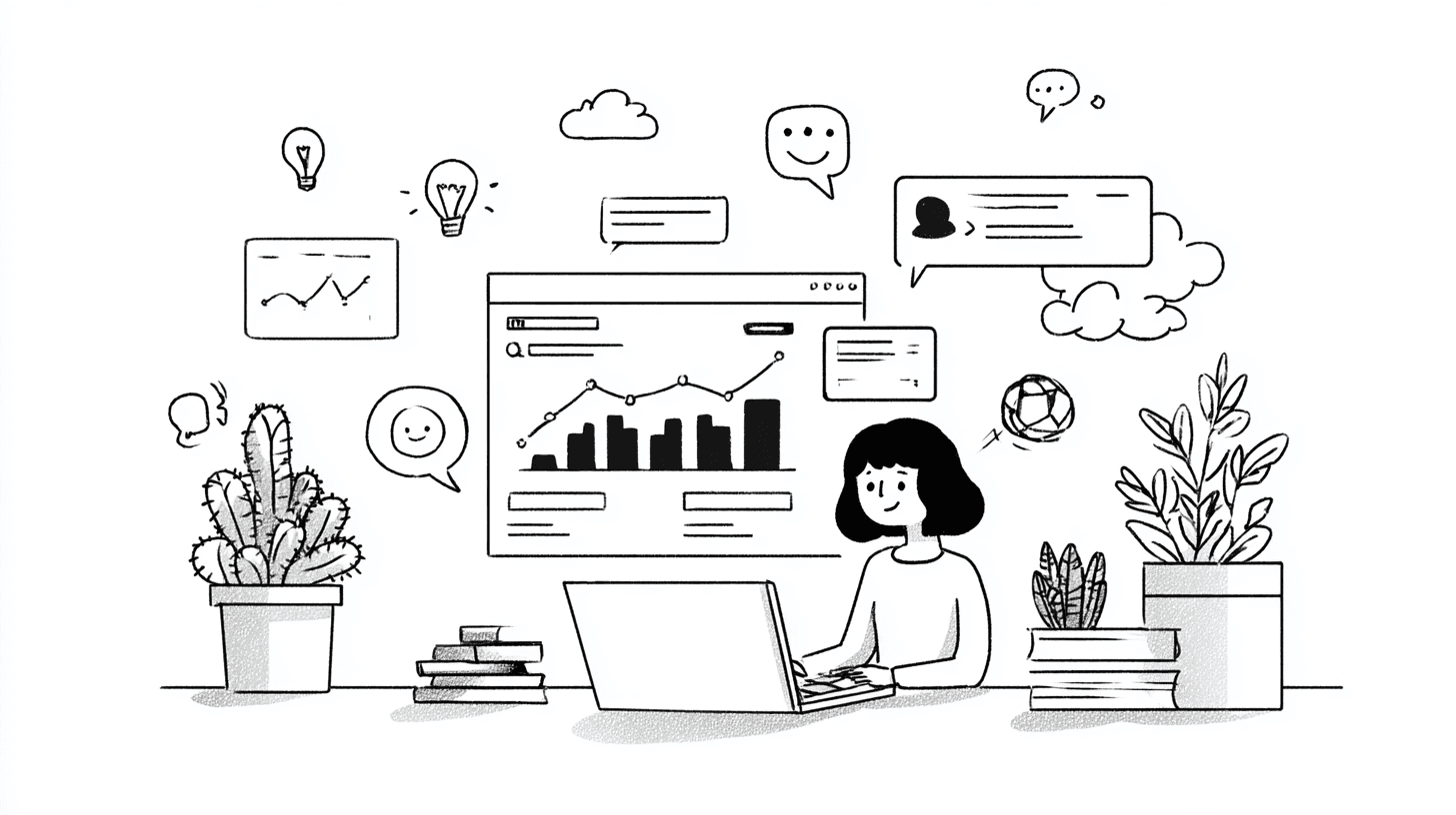 Feedback Insights & Reputation grayscale magnified