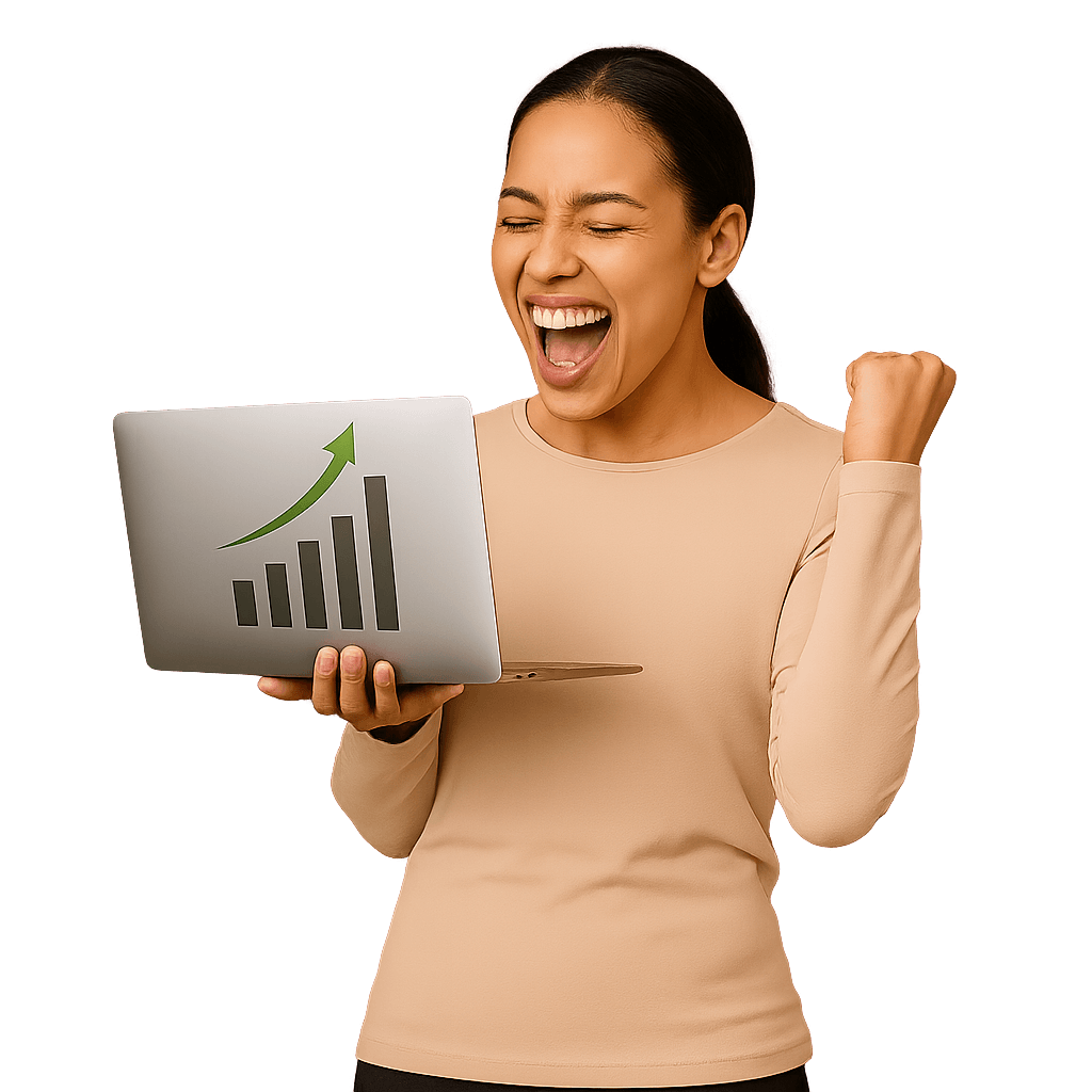 Customer celebrating a successful AI launch