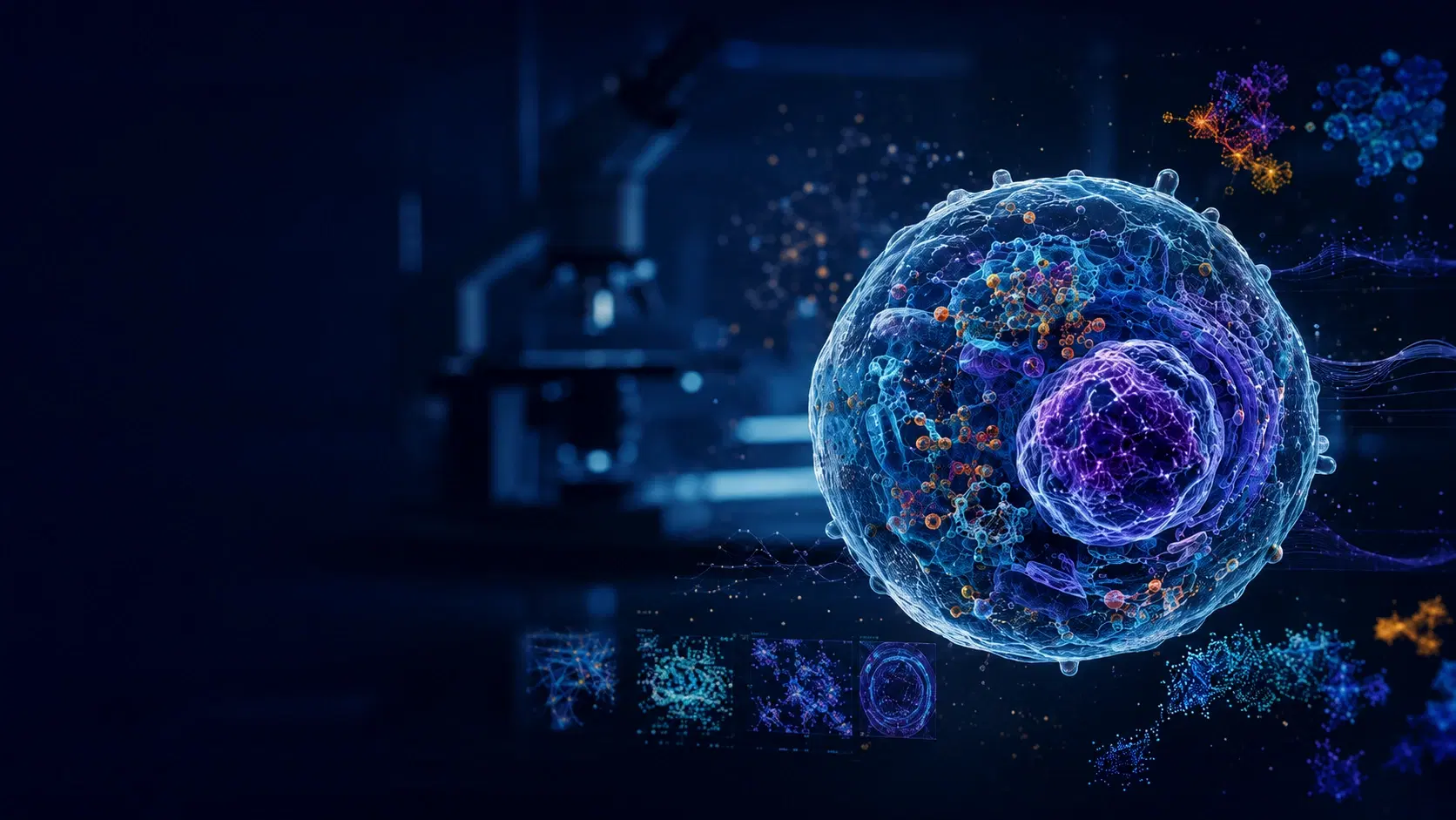Single-cell analysis visual representing digital-platform delivery in the life-sciences conference sector