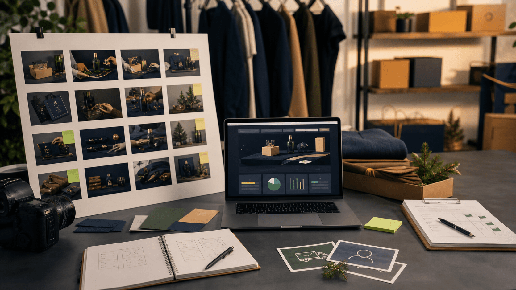 Ecommerce campaign studio connecting creative production with operational sales signals.